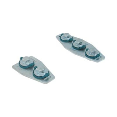 Walraven RapidRail X-connector i zink, model WM0-35, med flade metalbeslag og synlige runde bolte.