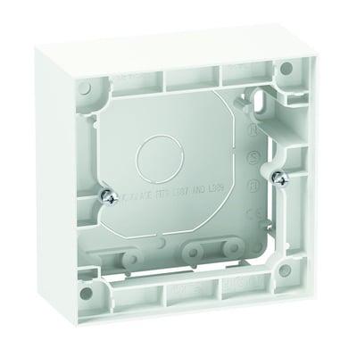 DEVI udvendigt underlag i hvid set bagfra, der tydeliggør monteringsmuligheder og produktinformation.