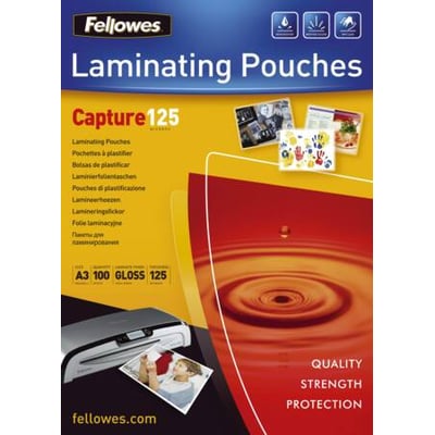 Pakke med Antalis lamineringslommer, 125 mic tykkelse, A3 format 303x426mm, 100 stk.