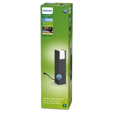 Philips Lighting GardenLink Arbour pullert 12V LED lampe i antracitgrå aluminium, H40cm, 2700K, IP44.