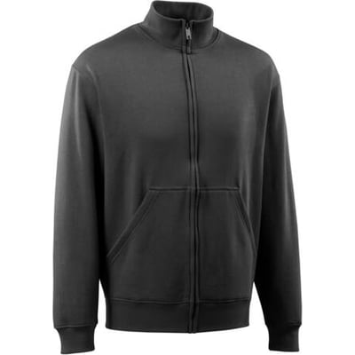 Mascot Lavit sweatshirt i sort, str. 4XL, med gennemgående lynlås og forlommer.