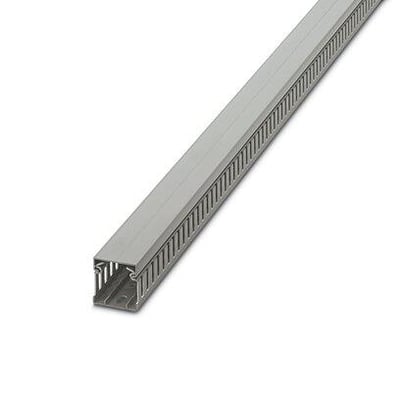 Phoenix Contact ledningskanal CD 40x40 mm i grå plast, vist diagonalt på hvid baggrund.