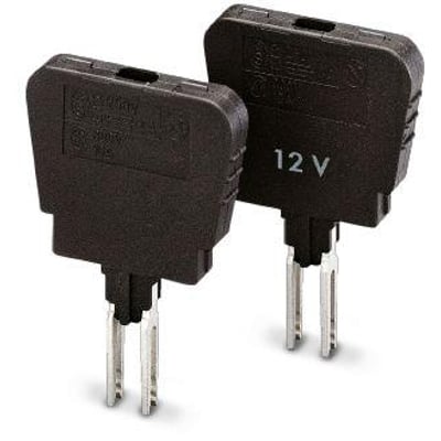 Phoenix Contact ST-SILA 250 UK4 sikringsholder i sort med 6,3 A mærkestrøm og metalben.