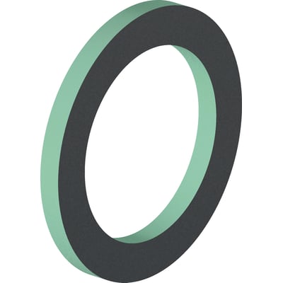 Isoleret renderering af Uponor Aqua PLUS planpakning WTR, der viser dens to-farvede design i grå og lysegrøn.