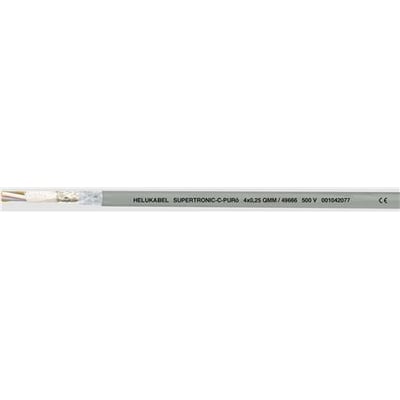 ST-TRONIC-C-PUR 10x0,34 HF kabel med grå PUR-kappe, mærket HELUKABEL SUPERTRONIC-C-PUR 4x0,25 OMM/4966 500V D01642077 CE.