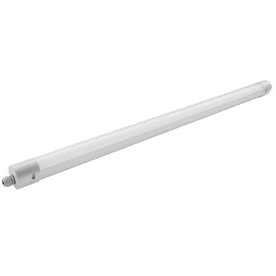120 cm EasyConnect LED armatur i hvid og grå med 4000 lumen lysstyrke og IP65 klassificering.