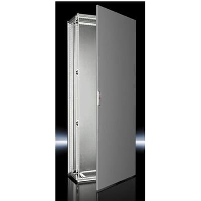 Rittal VX gulvskab, 800x2000x400 mm, med en åben låge der afslører den indre monteringsramme i stål.