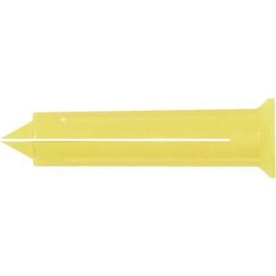 Schneider Electric Clipsplug TCP1-100 gul set fra siden med spids ende, lang slids og bred krave.