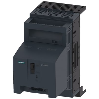 Siemens SENTRON 3NP1 sikringsafbryder, 3-polet, NH00, 160A, med ON/OFF-kontakt og 'Test' mærkat, grå plast.