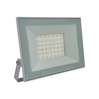 V-TAC LED-projektør på 30 W med hvidt hus og synlige LED-dioder, til koldt hvidt lys på 6500 K.