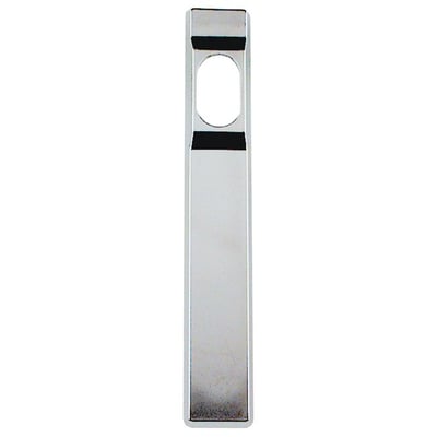 Langskilt fra Assa Abloy, model 468880, i blank krom med et rundt hul øverst.