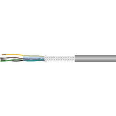 Multikabel 2X0,14 LIYCY-O TR med grå PVC-kappe, polyesterfolie og fortinnet kobberflet skærm.
