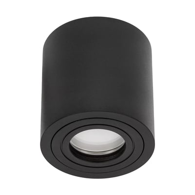 SpectrumLED Chloe LED-loftlampe i sort, cylindrisk design med GU10-fatning og IP65-klassifikation.
