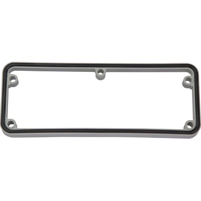 Detaljebillede af Fibox sammenbygningssæt type 300, viser den grå plastramme med integreret sort gummiliste for tætning.