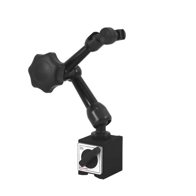 Diesella magnetisk målestativ med 30 kg holdekraft, mekanisk låsning og on/off funktion, vist på hvid baggrund.