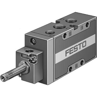 Festo magnetventil MFH-5-1/4-L-S-B til styring af trykluft i industrien, vist på hvid baggrund.