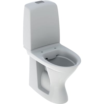 Ifö Spira Rimfree toilet i hvid, en komplet illustration af toilettets design og form.