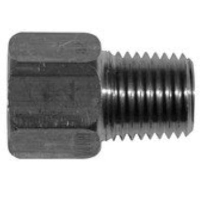 Messing reduktion med 1/8" NPT indvendigt og 1/4" NPT udvendigt gevind, fremstillet af CW617N messing.