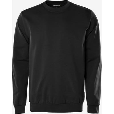 Fristads GOS 131158 sweatshirt i sort, størrelse L, fremstillet af 100% økologisk bomuld med rund hals.