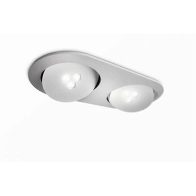 Philips Lighting Milo XXL II LED-vægarmatur i antracit set skråt med to runde lysåbninger i armaturets underside.