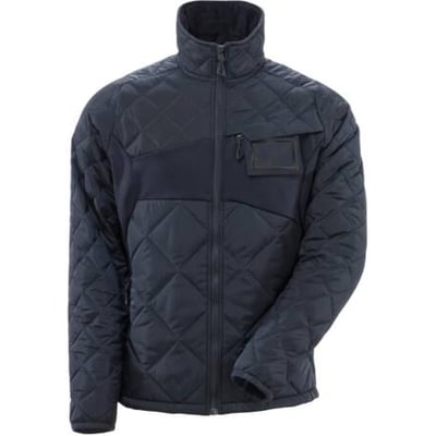 Mascot jakke 18015 i mørk marine, størrelse 4XL, med quiltet design og lynlåslukning samt ID-kortholder.