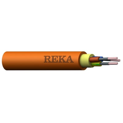 Orange Reka Cables FRHF CONTROL kabel med 19x1,5 mm ledere, der viser interne komponenter og 'REKA' logo.