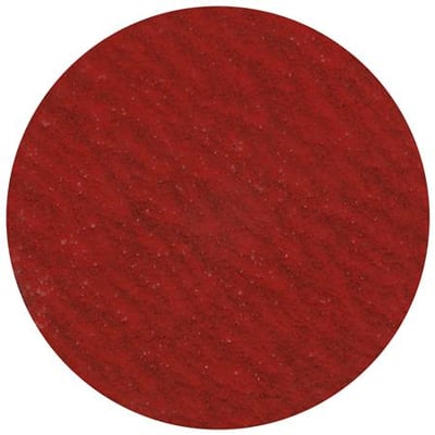 Tyrolit Qdisc lærred 50XR CA120 P93, en rød slibeskive med en kornstruktur, ideel til stål.