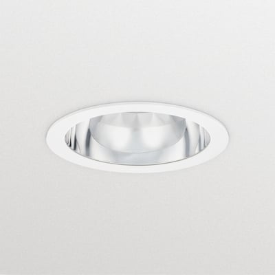 Philips GreenSpace Downlight DN472B, hvid, 200mm diameter, med klar optik og hvidt lys.