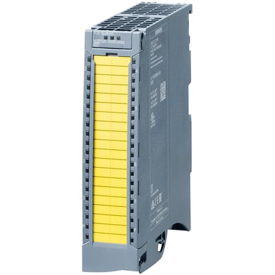 Siemens SIMATIC S7-1500 Failsafe F-DI 16X24VDC digitalt input modul med 16 gule indgangskanaler og grå kabinet.