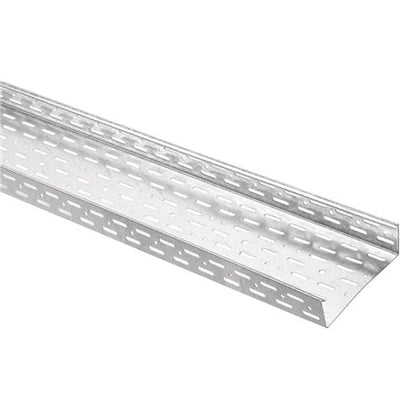 Lauritz Knudsen Kabelbakke KB184, 500x60 mm, perforeret i Zinc+ med langsgående perforeringer og afrundede kanter.