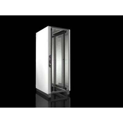 Rittal VX IT netværksskab, 800x2000+100x1000 mm, 42U, formonteret, med glasdør foran og stål bagpå.