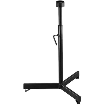 Enkel sort højdeindstillelig tripod-fod til Rems Maskinholder 3B, med tre brede ben for maksimal stabilitet.