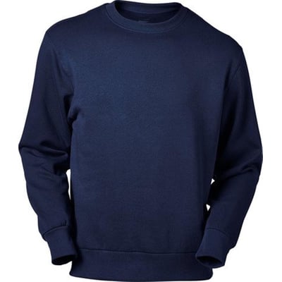 Mascot Carvin sweatshirt i dyb marineblå, str. M, vist forfra med fokus på materialets tekstur og pasform.