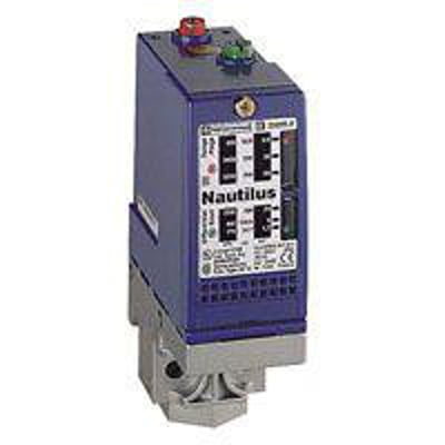 Schneider Electric pressostat til hydraulik, model Nautilus, med 1/4" BSP hun-tilslutning og justerbar trykområde på 10-160 bar.