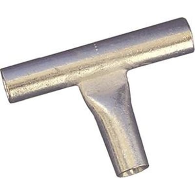 T-stik fra Intercable Tools i R-serien til 300 mm² kabel, med tre metalender samlet i en T-form.