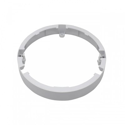 SpectrumLED overflademonteringsramme i hvidt plast, rundt design til 3 x 24W LED-paneler, måler 220x36 mm.
