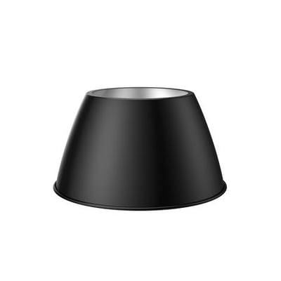 Sort Caddy G2-reflektor til 200 W belysning, vist skråt forfra med bred åbning og konisk form.