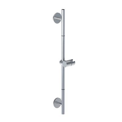 Vola brusestang i matsort krom med minimalistisk design og beslag til håndbruser, uden håndbruser monteret.