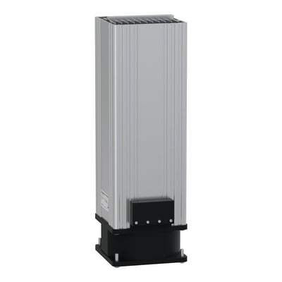 Schneider Electric ClimaSys varmeelement med ventilator, 400W, 230VAC, grå aluminium og sort base.