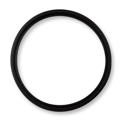 Unico tætningsring på 50 mm til afløb, en rund sort gummiring på hvid baggrund.