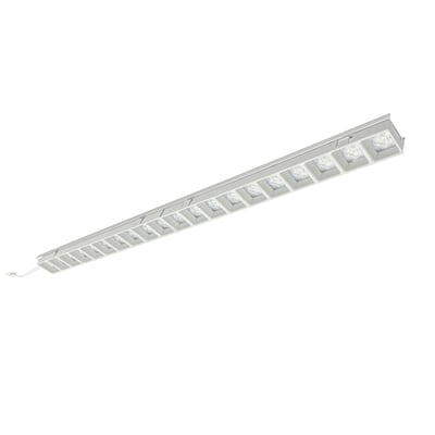 Ledvance Panel IndiviLED Direct LED-panel i grå med en lang række individuelle lysoptikker, set skråt fra oven.