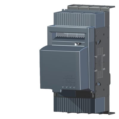 Siemens 3-polet sikringsafbryder 3NP1 NH000, 160A, med EFM 10 elektronik på hvid baggrund.