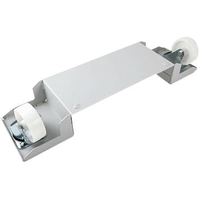 Cubic transporthjul model 0355-000S uden bremse, fremstillet af metal og hvid plast, isoleret på hvid baggrund.