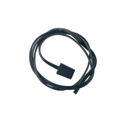 Schneider Electric ventilator kabel på 2 meter i sort plast, vist rullet sammen på en hvid baggrund.
