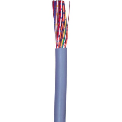 Multikabel LIYY 3x0,25 T-500 med mange farverige ledere indeni den grå kappe.