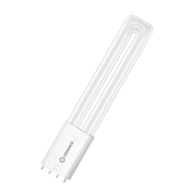Ledvance DULUX LED L-kompaktrør i hvidt med to parallelle rør og 2G11-fatning med fire ben, 8 W og 1000 lm.