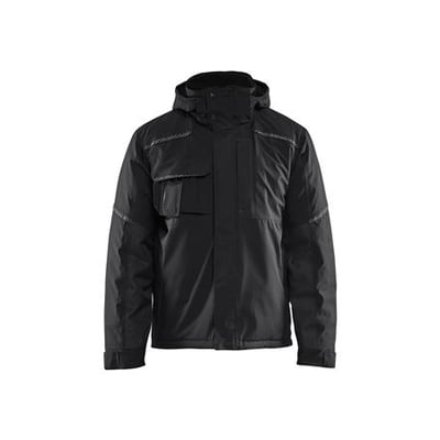 Blåkläder vinterjakke 48811987 i sort, størrelse M, med vind- og vandtæt polyester med refleksdetaljer og flere lommer.