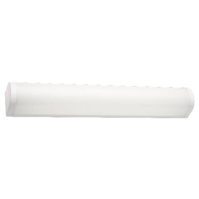 Nærbillede af SG Armaturen Prelude LED spejlarmaturet i rund design med mat hvid akryl afskærmning.