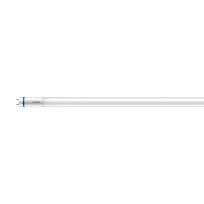 Philips MASTER LED-lysrør Ultra Output T8, 1500 mm og 20 W, ses vandret med hvidt rør og synlig endekappe.