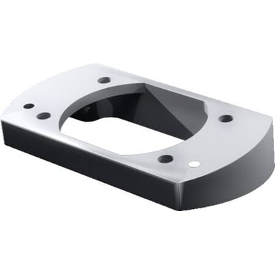 Rittal vinklingsadapter i metal med 10° vinkel til bærearmstilslutning 120 x 65 mm, isoleret på hvid baggrund.